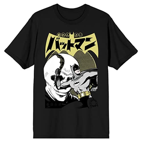 Batmanga Manga Art Cover Men’s Black T-Shirt-Small