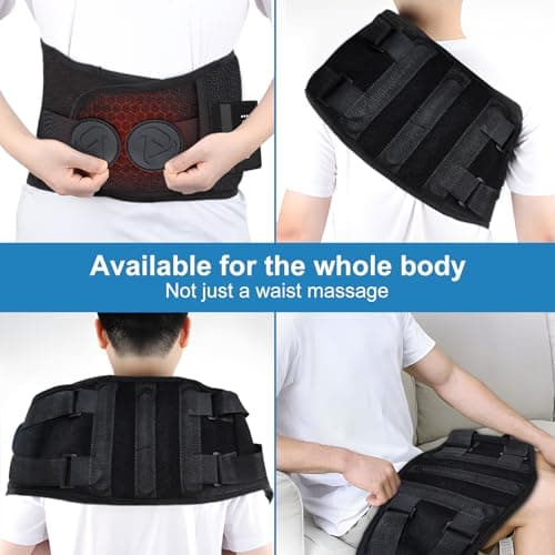 Heating Pad for Back Pain Relief,Electric Heating Pad for Low Back Massager,3 Heat, Black,43"x 6" +20" Extended Belt Gifts for Women,Men,Mom,Dad - Image 7