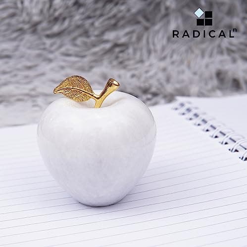 Radicaln Marble Decoration Piece New White 3" Inch Handmade Apple Paperweight Desk Décor - Suitable For Office Desk Décor & Home Décor Paper Weight - Image 6