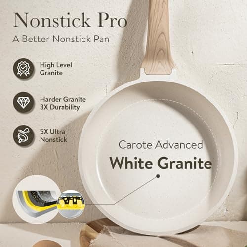 CAROTE 14 Pcs Pots and Pans Set Nonstick,Cookware Set Kitchen Cooking Set with Utensil and Pan Protectors - Image 8