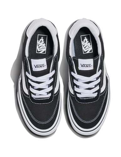 Vans Women's Brooklyn LS Platform Shoe | Chunky Low-Top Sneakers for Fashion, Work & Casual Wear, Suede/Canvas Black/White, 8 - Image 5