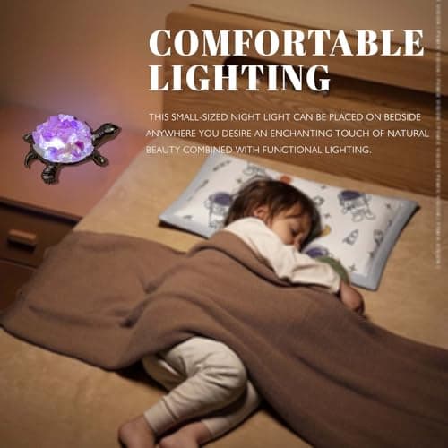 Runyangshi Natural Amethyst Turtle Night Lamp Healing Crystal Bedroom Bedside Table Lamp USB Port Home Decor Women Men Gift - Image 5