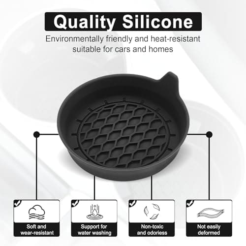 SINGARO Car Cup Holder Coaster, Silicone Cup Holder Insert, Universal Non-Slip Cup Holders, Car Accessories Interior for Women and Man Interior Sets 4 Pack Black - Image 4