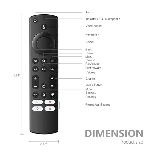 IDGPUW Replacement Voice Remote Control for Insignia, Toshiba, Pioneer, AMZ Smart TV, Compatible with TV Stick 4k, 4k Max, Cube - Image 7