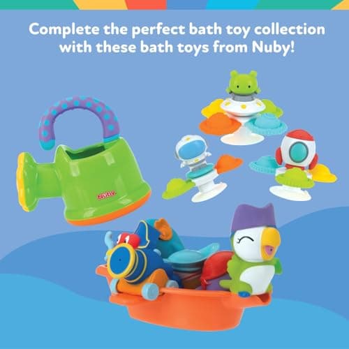 Nuby Floating Octopus Toy with 3 Hoopla Rings - Baby Bath Toy for Boys and Girls - 18+ Months - Purple (Pack of 1) - Image 7