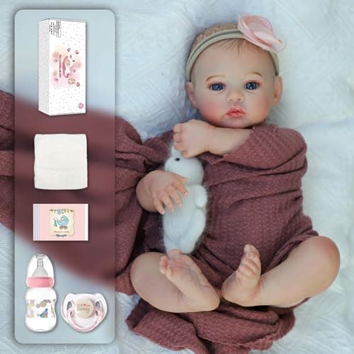 KSBD Lifelike Reborn Baby Dolls - 18 Inch Realistic Newborn Baby Dolls Girl, Real Life Baby Dolls with Soft Weighted Body, Real Baby Reborn Gift with Accessories for 3+ Years Old Kids - Image 5