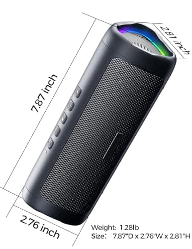 Bluetooth Speaker with HD Sound, Portable Wireless, IPX5 Waterproof, Up to 20H Playtime, TWS Pairing, BT5.3, for Home/Party/Outdoor/Beach, Stocking Stuffers, White Elephant Gifts for Adults (Black) - Image 8