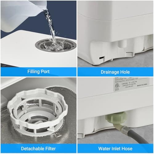 GarveeHome Dishwasher, Countertop Dishwashers, 5 Washing Programs Mini Dishwasher with 5L Built-in Water Tank, Dishwasher Machine 360° Dual Spray, Tabletop Dishwasher with High-Temp & Air-Dry Function - Image 7