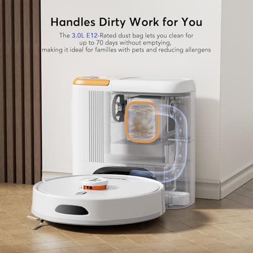 Teendow D20S Max+ Robot Vacuum and Mop, 6000Pa Suction for Pet Hair, with Self-Emptying Dock and Pet Grooming Parts, 10 Weeks Hands-Free Cleaning, PreciSense LiDAR Navigation, App & Voice Control - Image 3