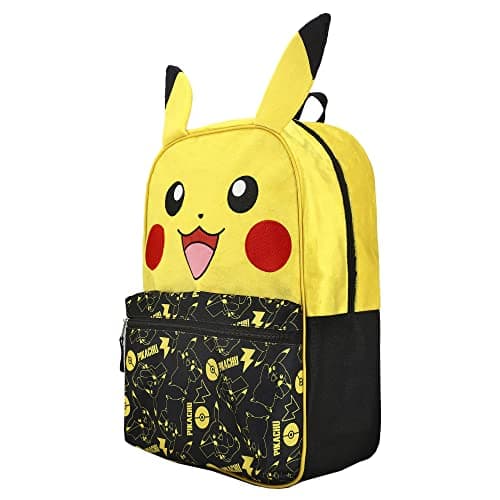 BIOWORLD Unisex Kid's Pokemon Pikachu Character 16'' Backpack, Black, One Size - Image 3