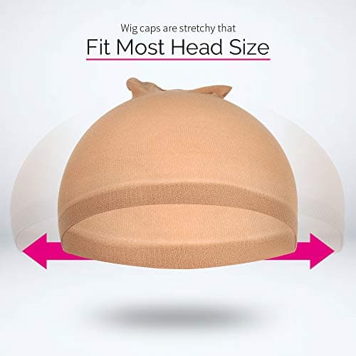 Fandamei 4 pieces Light Brown Stocking Wig Caps Stretchy Nylon Wig Caps for Women - Image 3