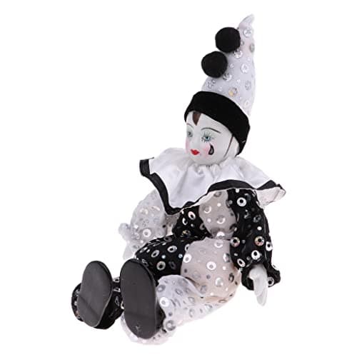 DYNWAVE 9inch Clown Doll - can Sitting & Standing, Hand Painted Harlequin Doll Display Decoration,Valentin Gift - Image 6
