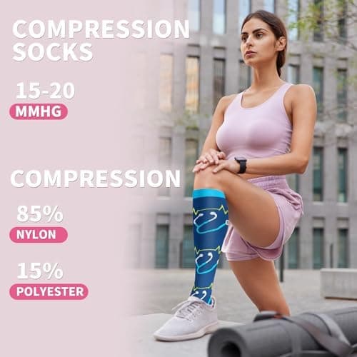 Sooverki Compression Socks for Women & Men 6 Pairs is Best Leg Warmers Knee High Stockings for Cycling Circulation Work Nurses Essentials Pregnancy Nursing Gifts at Amazon Women’s Clothing store - Image 4