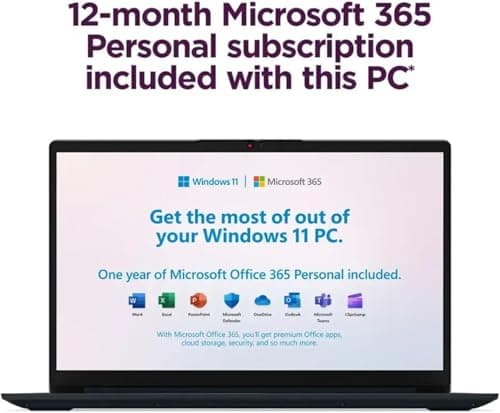 Lenovo IdeaPad 15.6 inch Laptop Computer with Microsoft 365 Home and Business • 12GB RAM • 256GB PCIe SSD • Intel Core • Wi-Fi 6 • 1TB Cloud Storage • 11HR Battery • Windows 11 • WOWPC Recovery USB - Image 3