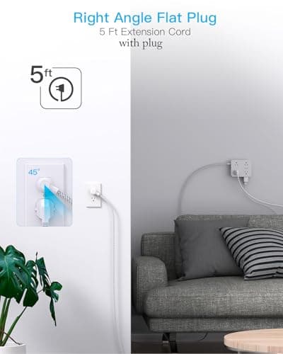 Surge Protector Power Strip - HANYCONY 8 Outlets 4 USB (2 USB C) Charging Ports, Multi Plug Outlet Extender, 5Ft Braided Extension Cord, Flat Plug Wall Mount Desk Charging Station for Home Office ETL - Image 7
