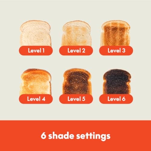 bella 2 Slice Slim Toaster, Fits-anywhere™ Kitchenware, 6 Setting Shade Control with Reheat & Cancel Buttons, Fits sourdough, 10” Long Slot, Anti Jam & Auto Shutoff, 900 Watt, Oatmilk - Image 5