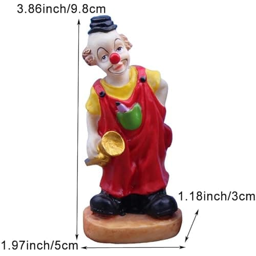Pinenjoy 4Pcs Mini Carnival Clown Figurines Resin Circus Performers Handmade Figures for Dollhouse Table Ornaments Halloween Home Party Decoration Gift - Image 3