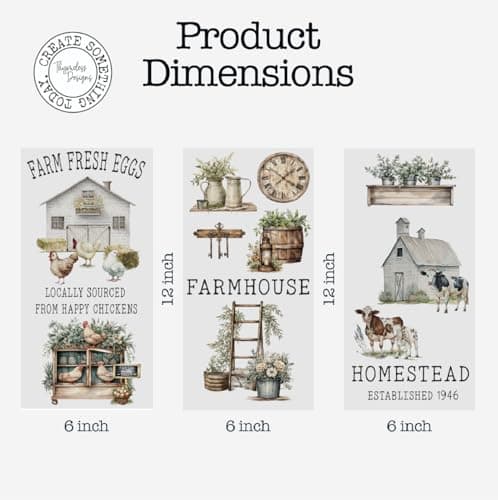 Rub on Transfers for Crafts and Furniture | 3 Design Sheets 6”x 12” | Home Decor Transfers | Furniture and Craft Decals | by Thymeless Designs (Farmhouse) - Image 5