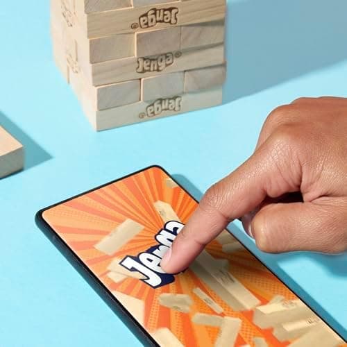 Amazon.com: Official Hasbro Games Jenga Game | Digital Die for 6 More Ways to Play | Original Wood Block Game | Stacking Tower | Ages 6+ | 1+ Players | Party Games - Image 6