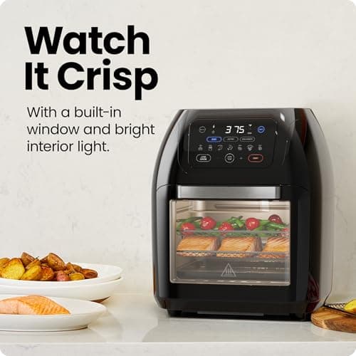 CHEFMAN Multifunctional Digital Air Fryer+ Rotisserie, Dehydrator, Convection Oven, 17 Touch Screen Presets Fry, Roast, Dehydrate, Bake, XL 10L Family Size, Auto Shutoff, Large Easy-View Window, Black - Image 7