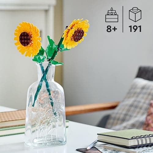 LEGO Sunflowers Building Toy for Kids, Girls and Boys Ages 8+ - Artificial Sunflowers for Home Decor and Display - Birthday Gift Idea for Lovers of Plants & Flowers - 40524 - Image 2