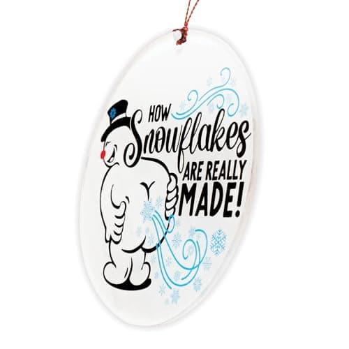 Christmas Ornaments 2025, Funny Adult Snowman Ornament, How Snowflakes are Really Made, Naughty Christmas Decorations, Hilarious Gift Exchange Ideas for Friends, White Elephant Ornament - Image 4