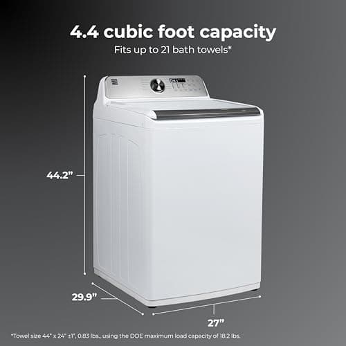 Kenmore 4.4 cu. ft. Top Load Washer with Triple Action Agitator for Tough Dirt & Stains-Reduce Laundry Time with Accela and Express Wash-LED, White - Image 2