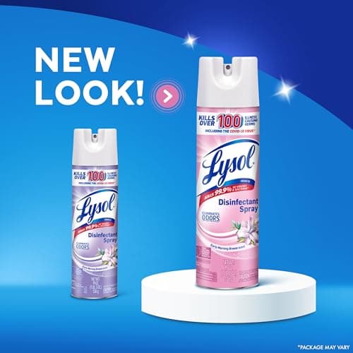 Lysol Disinfectant Spray, Sanitizing And Antibacterial Spray, For Disinfecting And Deodorizing, Early Morning Breeze, 19 Fl Oz (Pack Of 2), Packaging May Vary - Image 7