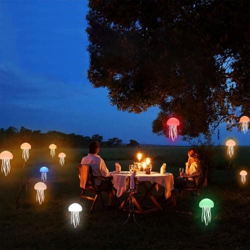 Jellyfish Lamp, Voice Control Jellyfish Lamp with Dancing Legs, RGB Gradient Jellyfish Bedside Lamp, Rechargeable Jellyfish Table Lamp with Touch Sensor, Christmas Gifts (Hanging + Base) - Image 8