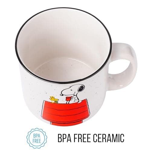 Silver Buffalo Peanuts Snoopy and Woodstock Get Cozy Ceramic Camper Mug, 20 Ounces - Image 6