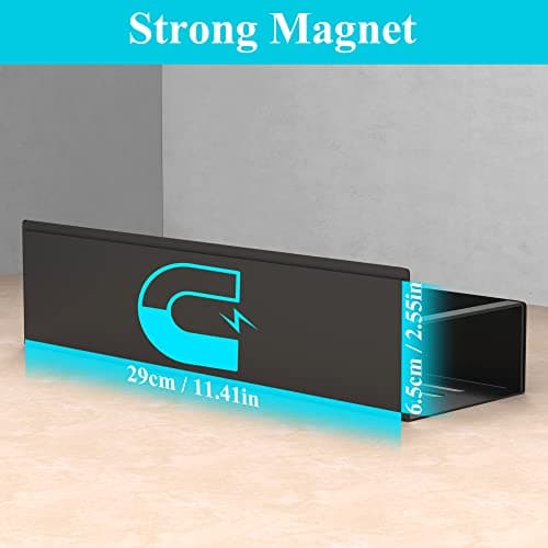 HuggieGems Metal 4 Pack Magnetic Spice Storage Rack Organizer for Refrigerator and Oven, Black Fridge Organizers and Storage - Image 3