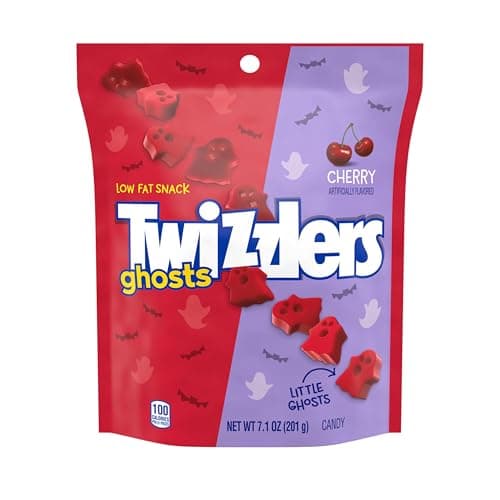 TWIZZLERS Ghosts Cherry Flavored Chewy, Halloween Candy Bag, 7.1 oz - Image 3