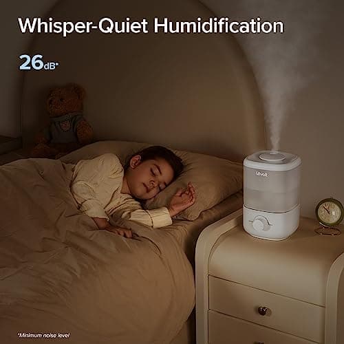 LEVOIT Top Fill Humidifiers for Bedroom, 2.5L Tank for Large Room, Easy to Fill & Clean, 28dB Quiet Cool Mist Air Humidifier for Home Baby Nursery & Plants, Auto Shut-off and BPA-Free for Safety, 25H - Image 6