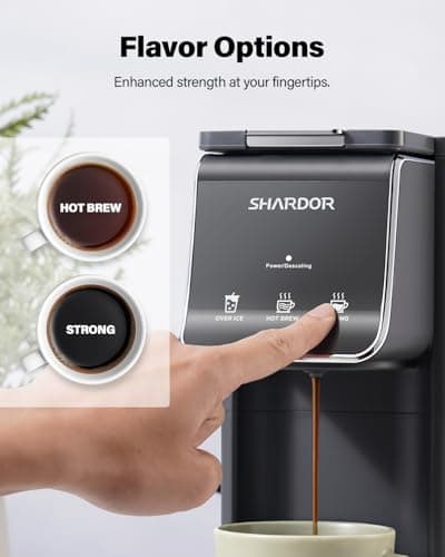 SHARDOR Hot & Iced Coffee Maker, K Cup Coffee Maker Compatible with Ground Coffee, Single Serve Coffee Machine with Bold Setting, Reusable Filter, Travel Mug Friendly, Compact Design, Grey - Image 4
