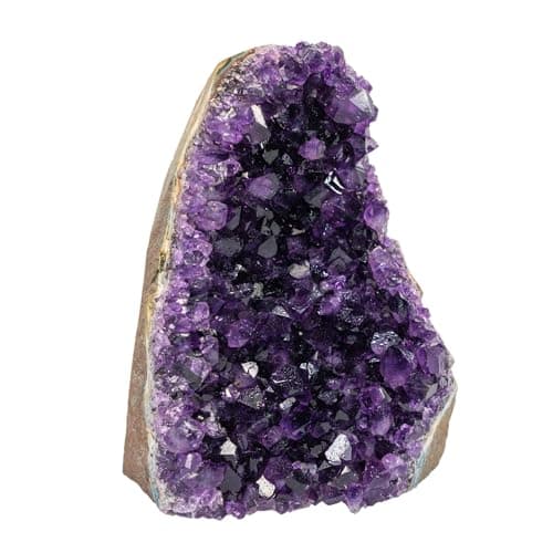 TRUENERGY Natural Amethyst Cluster Quartz Crystal – 0.5 To 1.0 lbs Grade A+ Raw Dark Purple Geode Stone from Uruguay – Home Decoration, Meditation Healing, and Positive Energy (0.5-1 lbs)