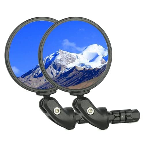 BriskMore Black Convex Rearview Mirrors, 2PCS Adjustable Handlebar Bicycle Mirrors for Road, Mountain, Scooter Bikes