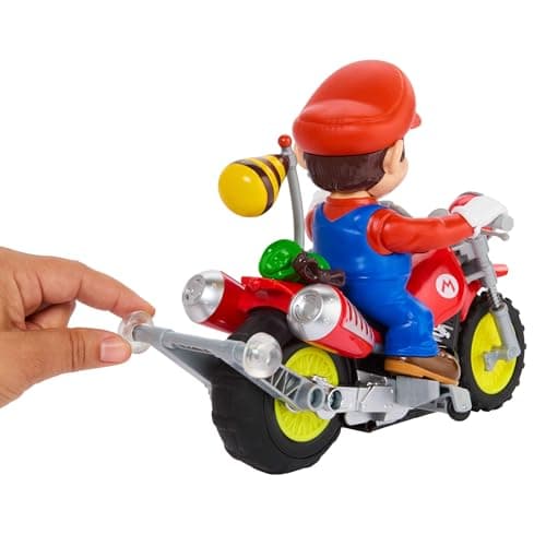 Hot Wheels Mario Wheelie Motocross RC, Remote-Control Motorcycle | Battery-Powered Moto with Figure that Moves & Tilts with Turns, Inspired by The Super Mario Bros. Movie - Image 4