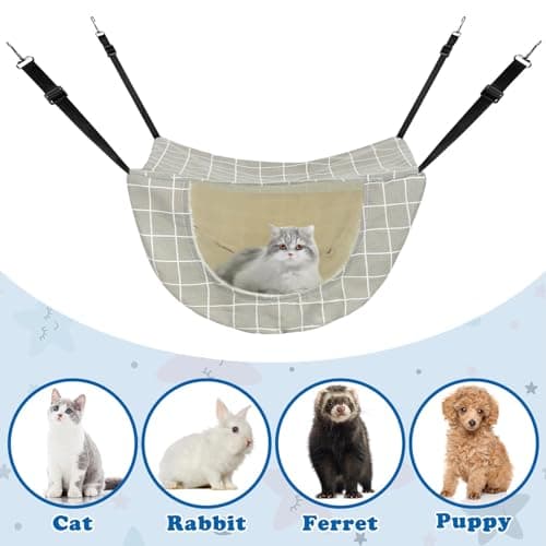 Jetec 2 Pieces Cat Cage Hammock Indoor Hanging Pet Bed Double Layer Hanging Cat Bed Bag Soft Kitten Hammock for Comfortable Two Level Cage Accessories for Spring, Summer, Winter, 2 Styles - Image 7