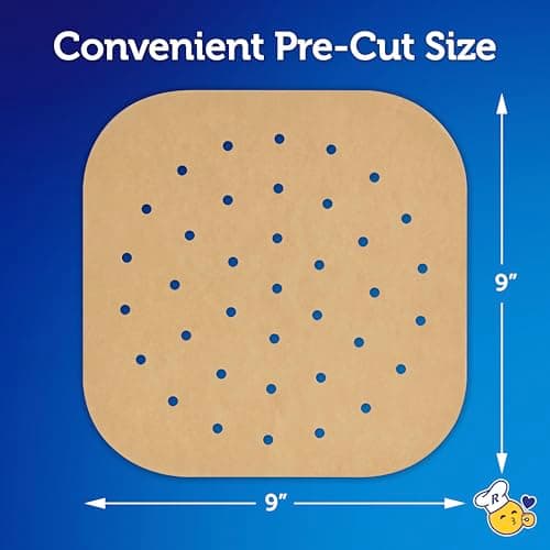 Reynolds Kitchens Air Fryer Liners Disposable, Unbleached Parchment Paper Sheets, 50 Count - Image 2