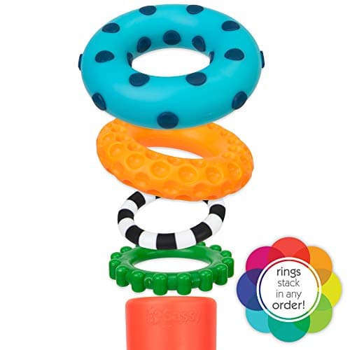 Sassy Stacks of Circles Stacking Ring STEM Learning Toy, Age 6+ Months, Multi, 9 Piece Set - Image 6