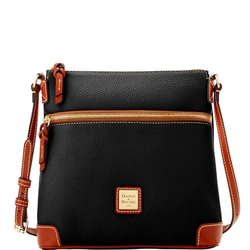 Dooney & Bourke Women's Crossbody in Pebble Grain Leather, Large Handbag with Adjustable Shoulder Strap, Black
