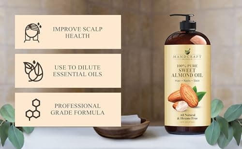 Handcraft Blends Sweet Almond Oil - 16 Fl Oz - 100% Pure and Natural - Premium Grade Carrier Oil for Skin and Hair - Hair and Body - Massage - Hexane-Free - Image 4