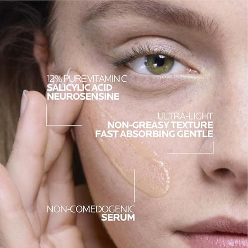 La Roche-Posay Pure Vitamin C Serum For Face With Hyaluronic Acid & Salicylic Acid, Hydrating & Brightening Serum, Boost Radiance & Reduce Wrinkles, Paraben Free - Image 5