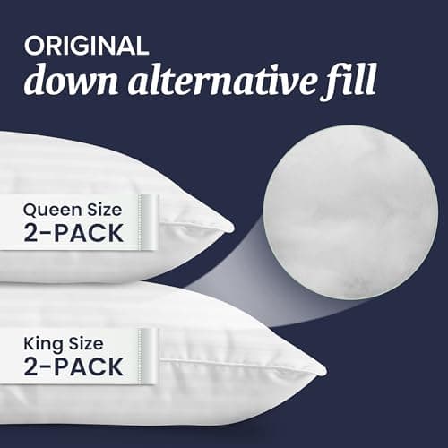 Beckham Hotel Collection Bed Pillows King Size Set of 2 - Down Alternative Bedding Gel Cooling Big Pillow for Back, Stomach or Side Sleepers - Image 4