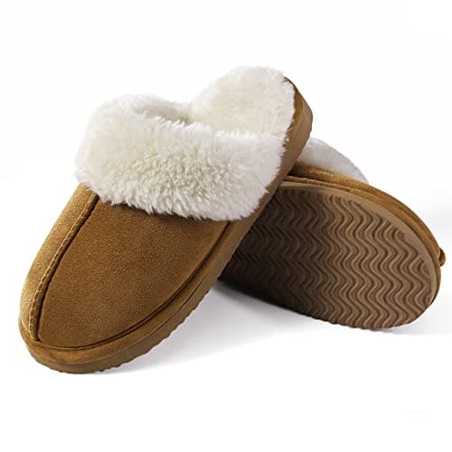Litfun Women's Fuzzy Memory Foam Slippers Fluffy Winter House Shoes Indoor and Outdoor, Chestnut 8-8.5 - Image 3