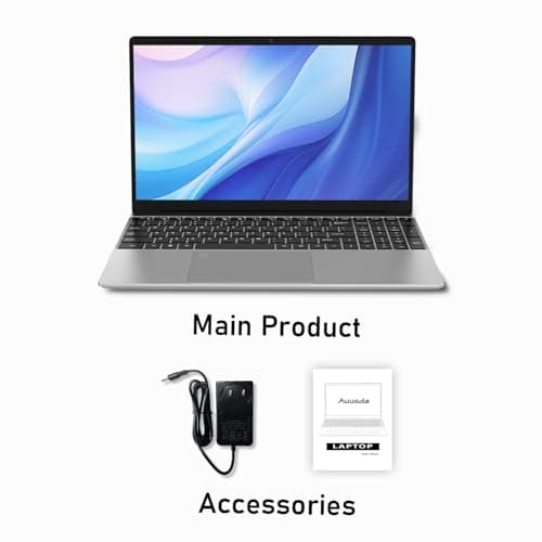 Auusda 15.6" Laptop Computer Notebook, 16GB RAM, 1TB NVMe, 4C4T N95 1.7-3.4GHz, FHD, Backlit Keyboard, Fingerprint Reader, Camera, USB-A, Bluetooth, WiFi, Win11 Pro, Up to 10TB Storage, Silver, T152A - Image 9