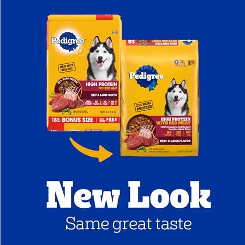 Pedigree High Protein Adult Dry Dog Food, Beef and Lamb Flavor, 18 lb. Bag - Image 2