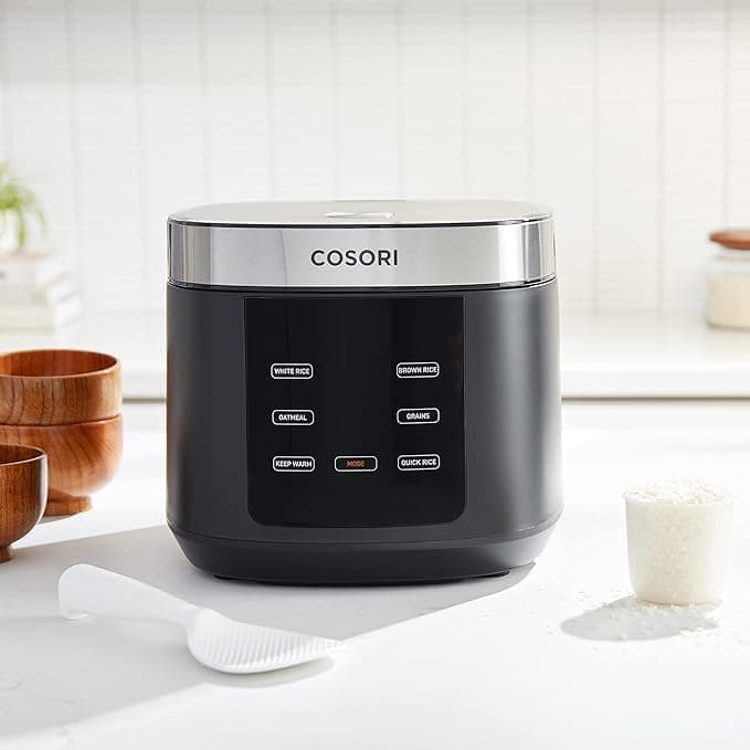 COSORI Rice Cooker 10 Cup, 24h Keep Warm, Non-stick Ceramic Inner Pot, 18 Functions Fuzzy Logic Rice Maker with Stainless Steel Steamer Basket, Sauté, Slow Cooker, Black - Image 8