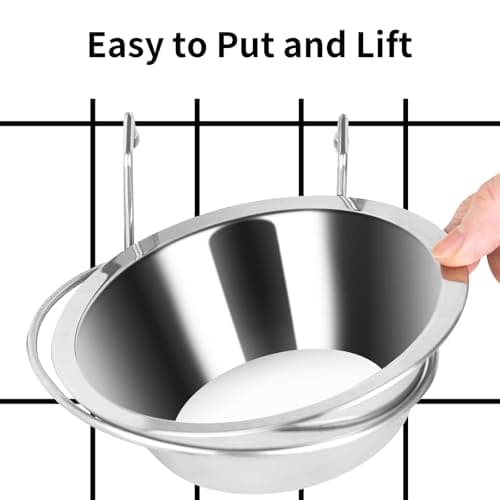 Fri4Free 2PCS Kennel Water Bowl Hanging,Stainless Steel Puppy Bowls for Small Dog Cage,Kennel, Crate, Catio Accessories,Dog Crate Water Bowl Dish Feeder Food Holder No Spill(8oz/1cup) - Image 5