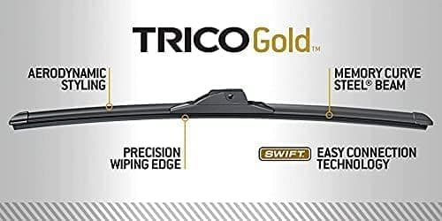 TRICO Gold 22" + 22" Premium Automotive Replacement Windshield Wiper Blades (Set of 2), Passenger and Driver Side All-Weather Beam Wiper Blades for Select Vehicle Models 22" + 22" Pair Pack Premium - Image 7
